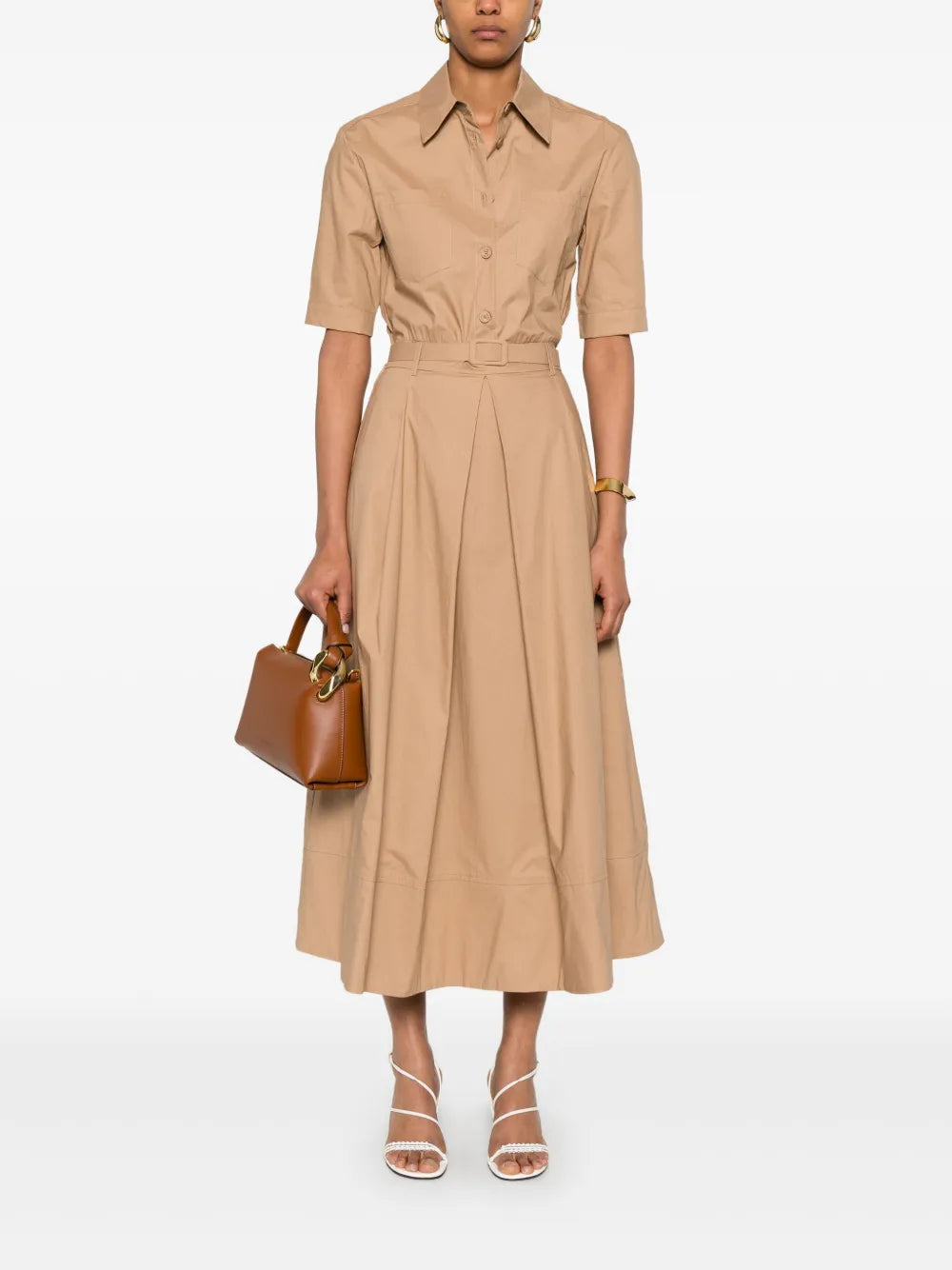Pleated Shirt Dress