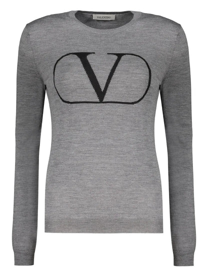 Intarsia-Knit Logo Jumper