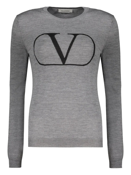 Intarsia-Knit Logo Jumper