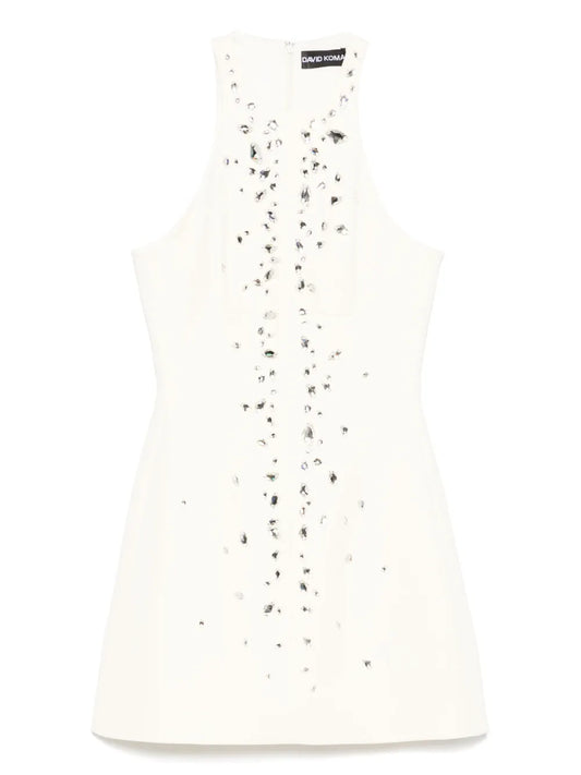 Crystal-Embroidered Mini Dress