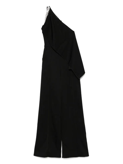 Crystal-Embellished Draped Jumpsuit