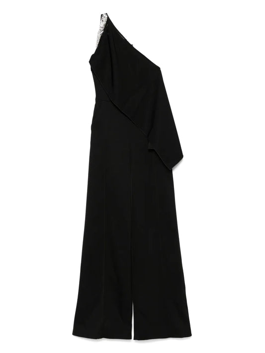 Crystal-Embellished Draped Jumpsuit
