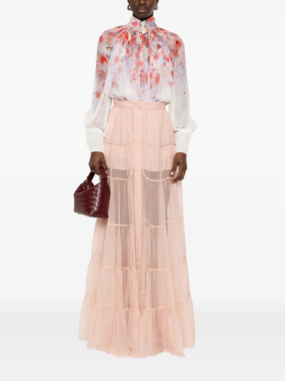 Silk Chiffon Maxi Skirt