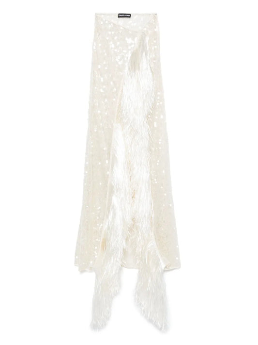 Fringe-Detailed Maxi Skirt