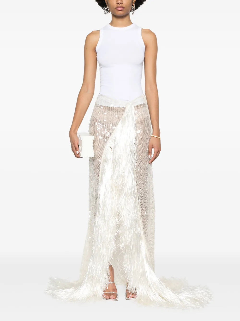 Fringe-Detailed Maxi Skirt