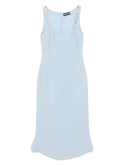 Crystal Claw-Embroidered Flounce Dress