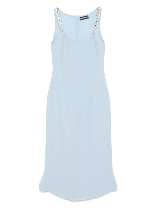 Crystal Claw-Embroidered Flounce Dress
