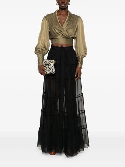 Silk Chiffon Maxi Skirt