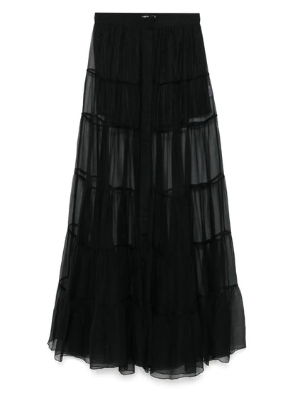 Silk Chiffon Maxi Skirt