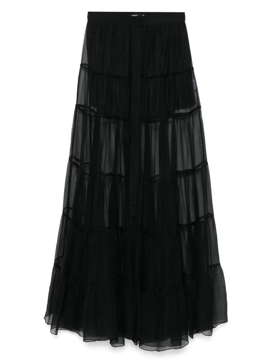 Silk Chiffon Maxi Skirt