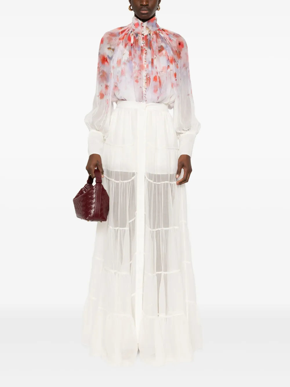 Silk Chiffon Maxi Skirt