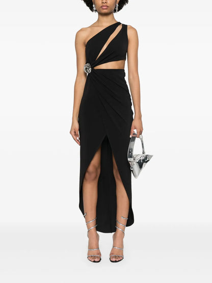 Crystal-Embellishment Midi Dress