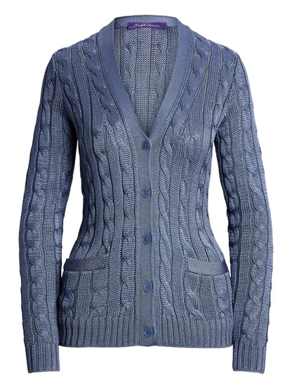 Cable-Knit Silk Cardigan