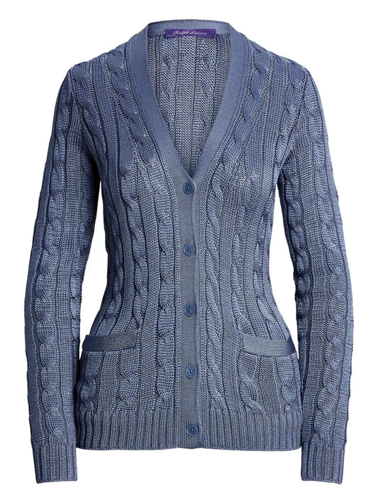 Cable-Knit Silk Cardigan