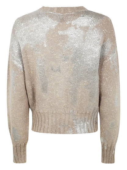Metallic Pullover Sweater