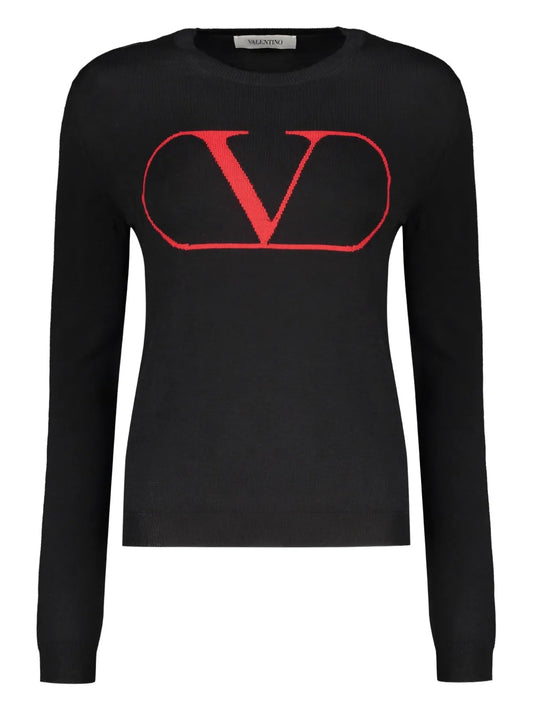 Intarsia-Knit Logo Jumper
