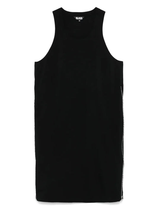 Zip-Detail Midi Dress