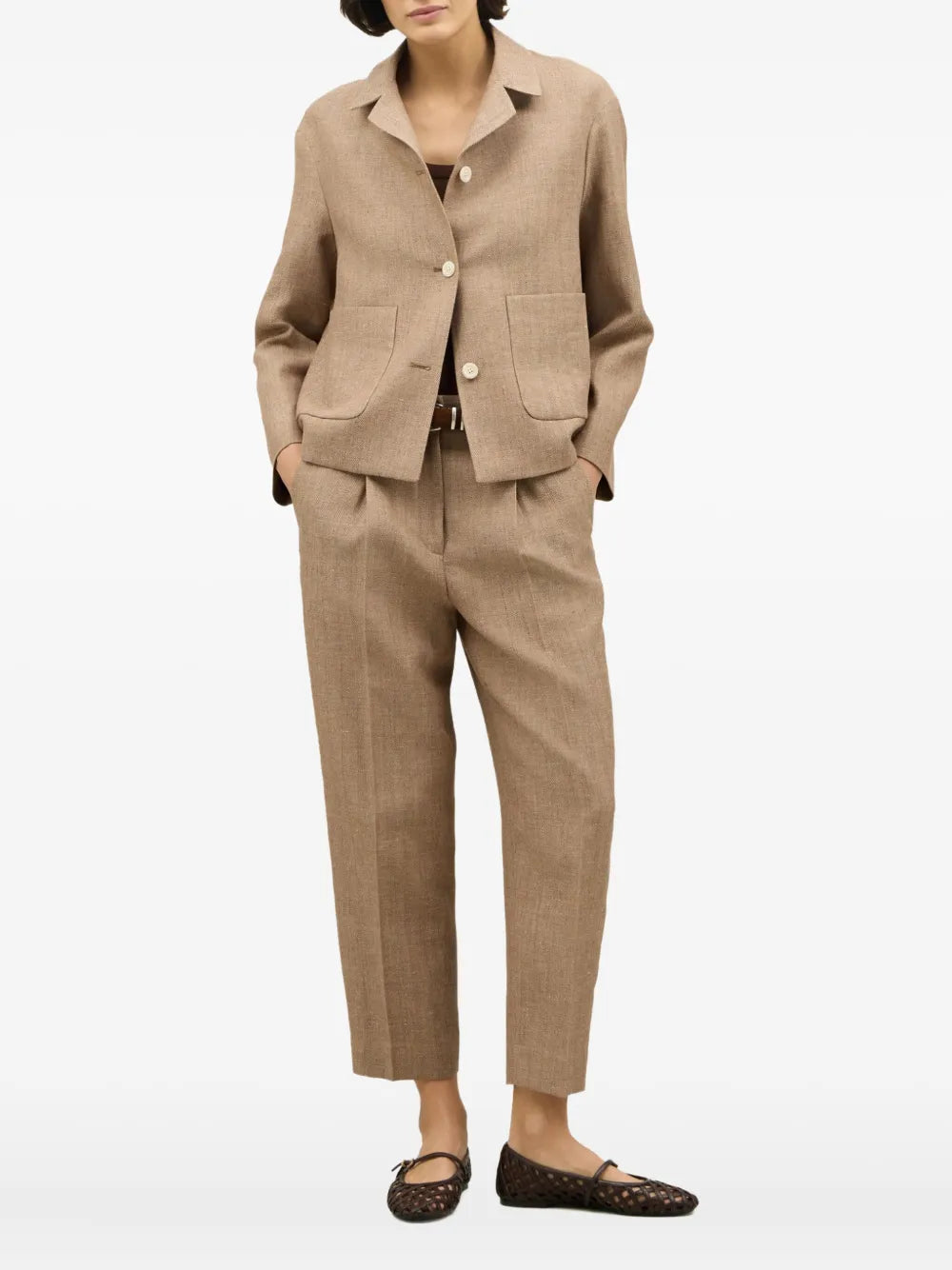 Linen-Blend Blazer