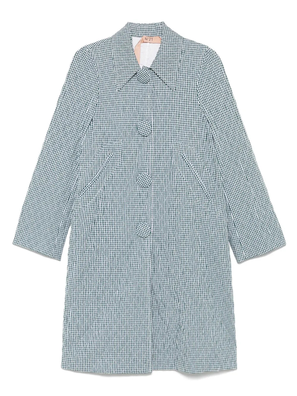 Gingham-Print Coat