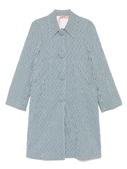 Gingham-Print Coat