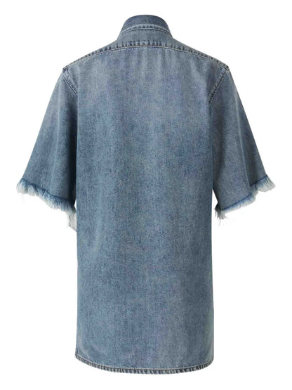 Cotton-Blend Denim Shirt