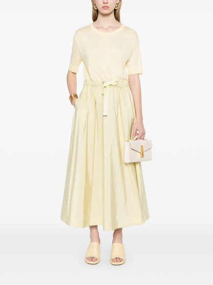 Taffeta-Panel Midi Dress