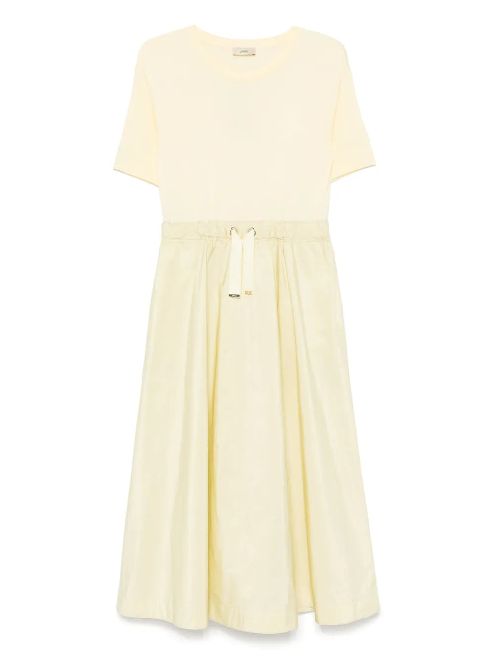 Taffeta-Panel Midi Dress