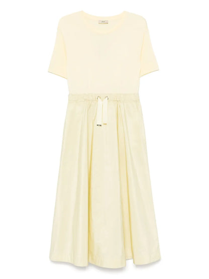 Taffeta-Panel Midi Dress