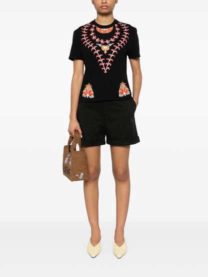 Embroidered-Motif T-Shirt