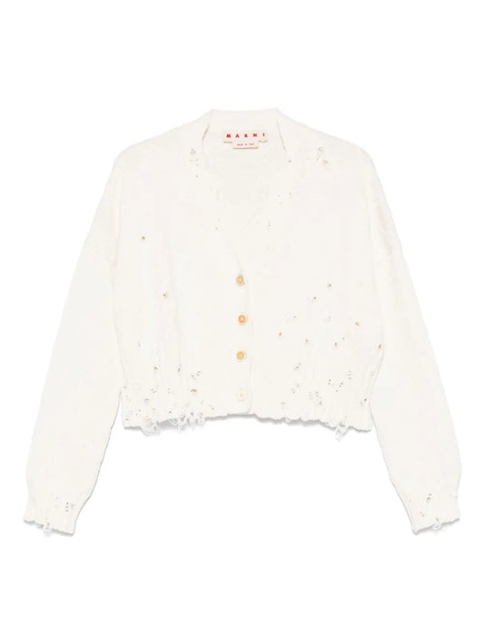 Patterned-Jacquard Cardigan