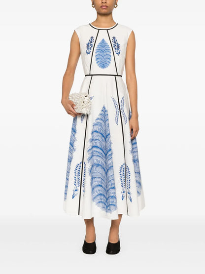 Foral-Print Midi Dress