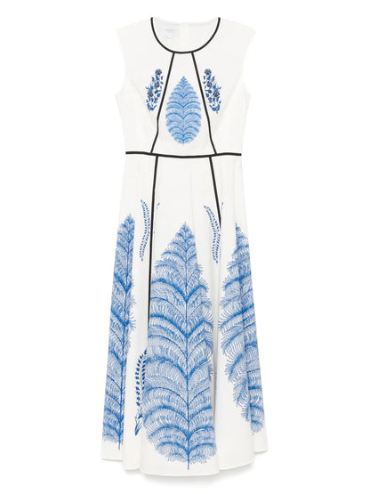 Foral-Print Midi Dress