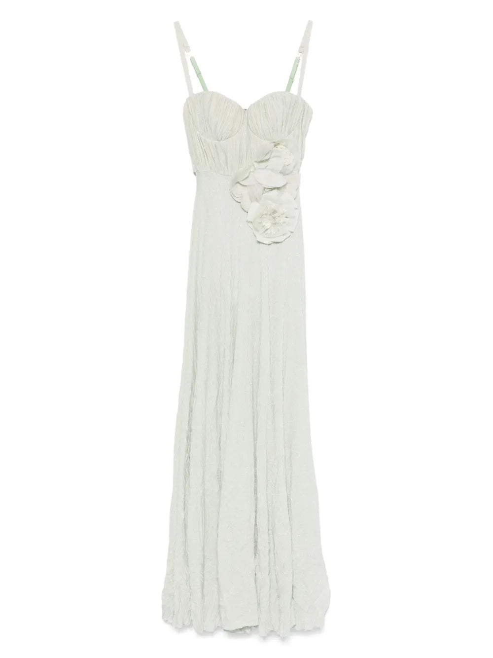 Floral-Embroidery Lurex Gown