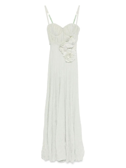 Floral-Embroidery Lurex Gown