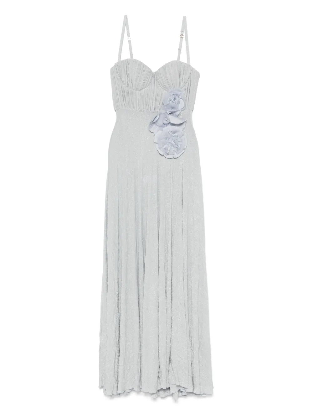 Flower-Embroidery Lurex Gown