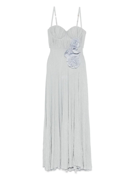 Flower-Embroidery Lurex Gown