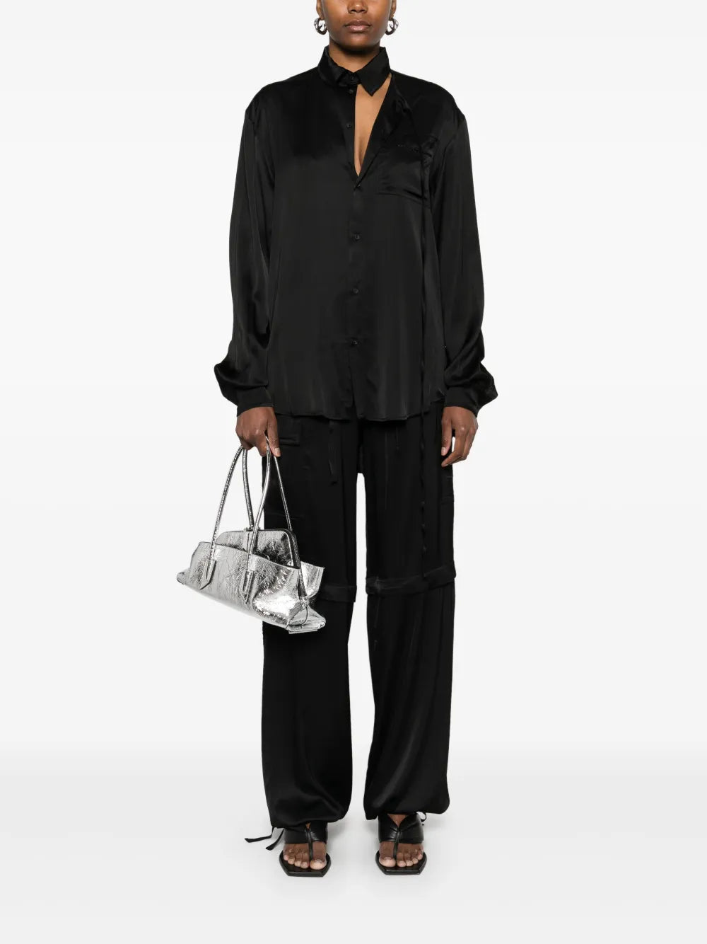 Satin Cut-Out Shirt