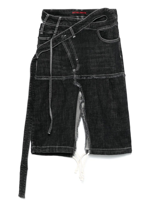 Wrap Denim Skirt