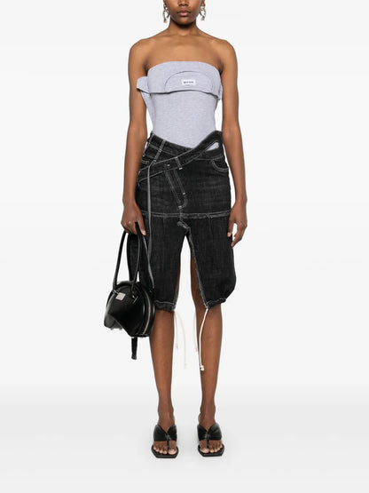 Wrap Denim Skirt