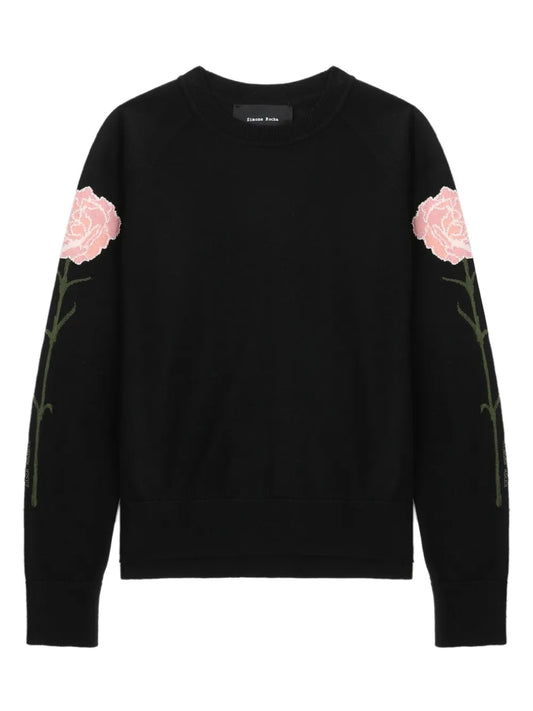 Floral-Motif Sweater