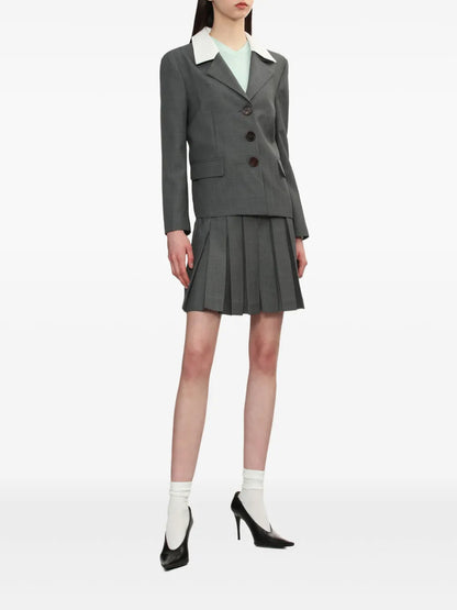 Contrasting-Lapels Jacket