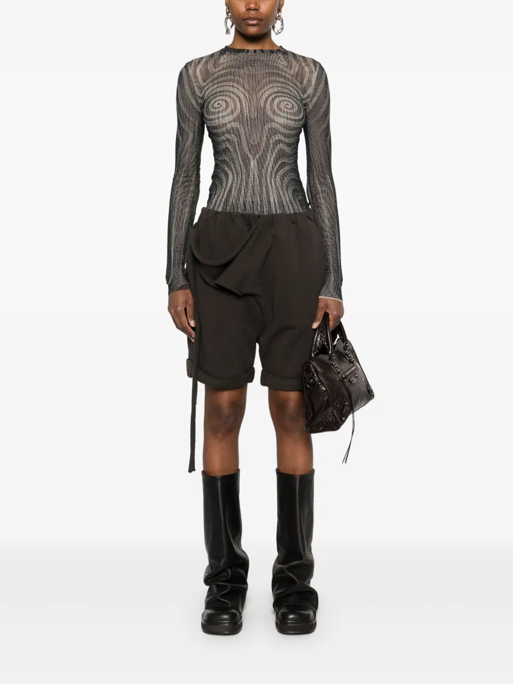 Strap-Detailed Track Shorts