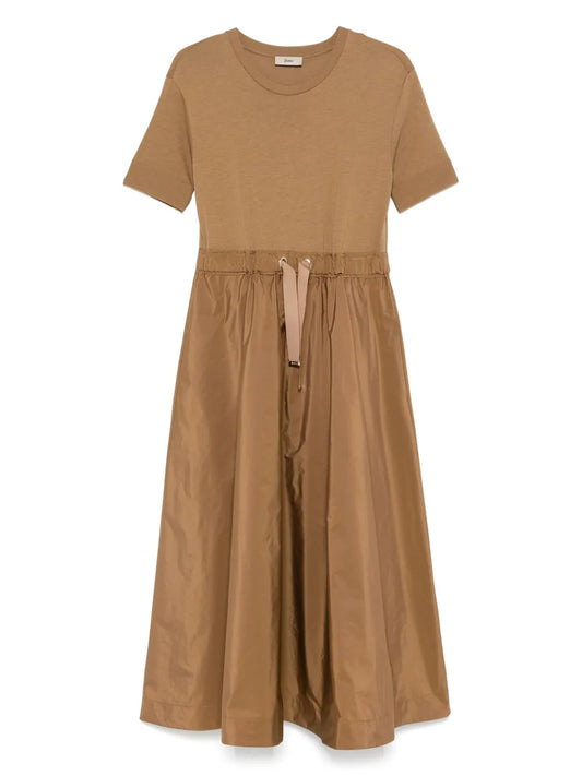 Drawstring-Waist Midi Dress