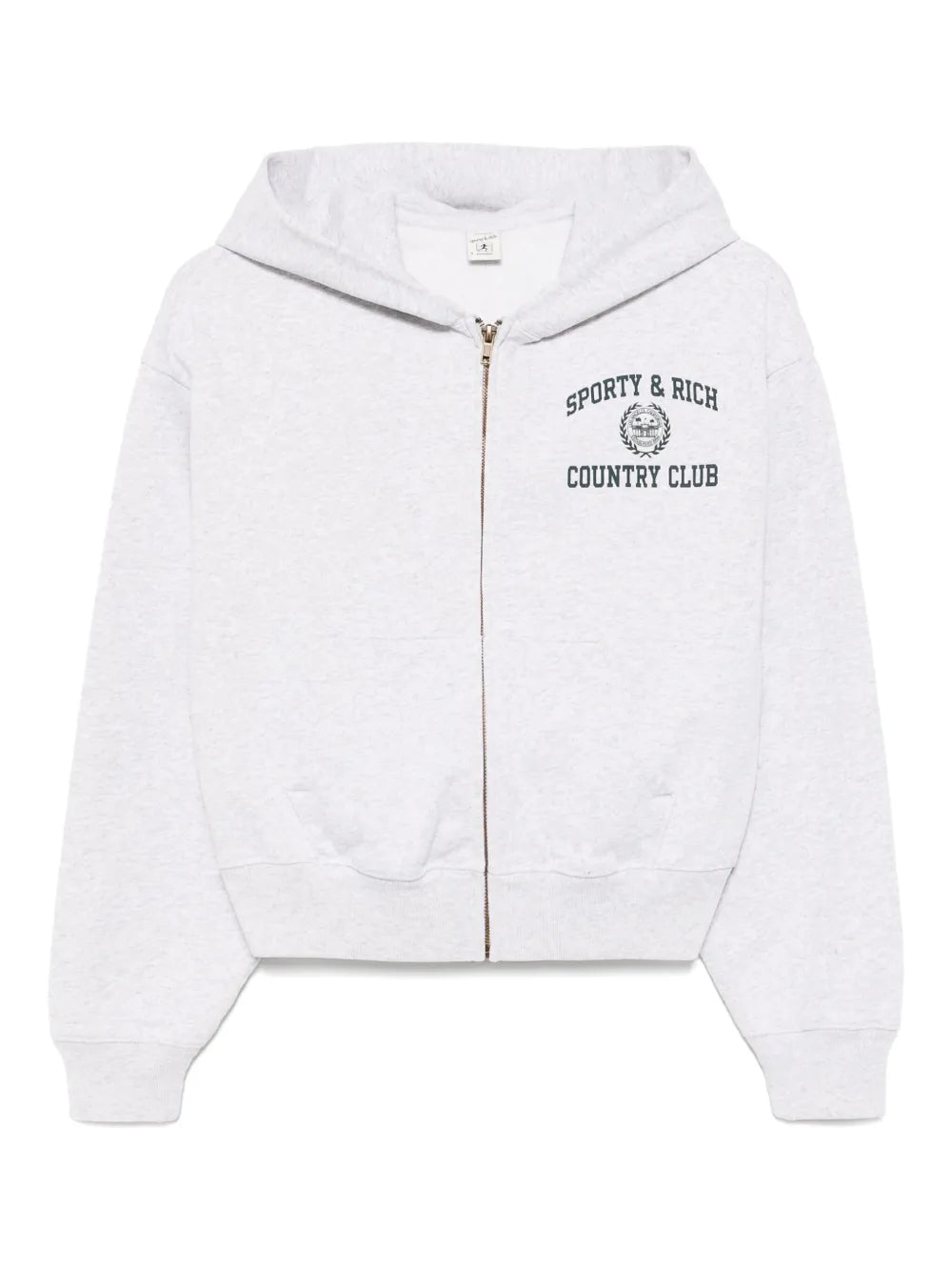 Varsity Crest Cropped Zip Hoodie