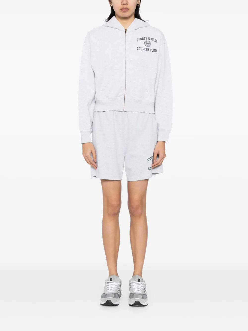 Varsity Crest Cropped Zip Hoodie