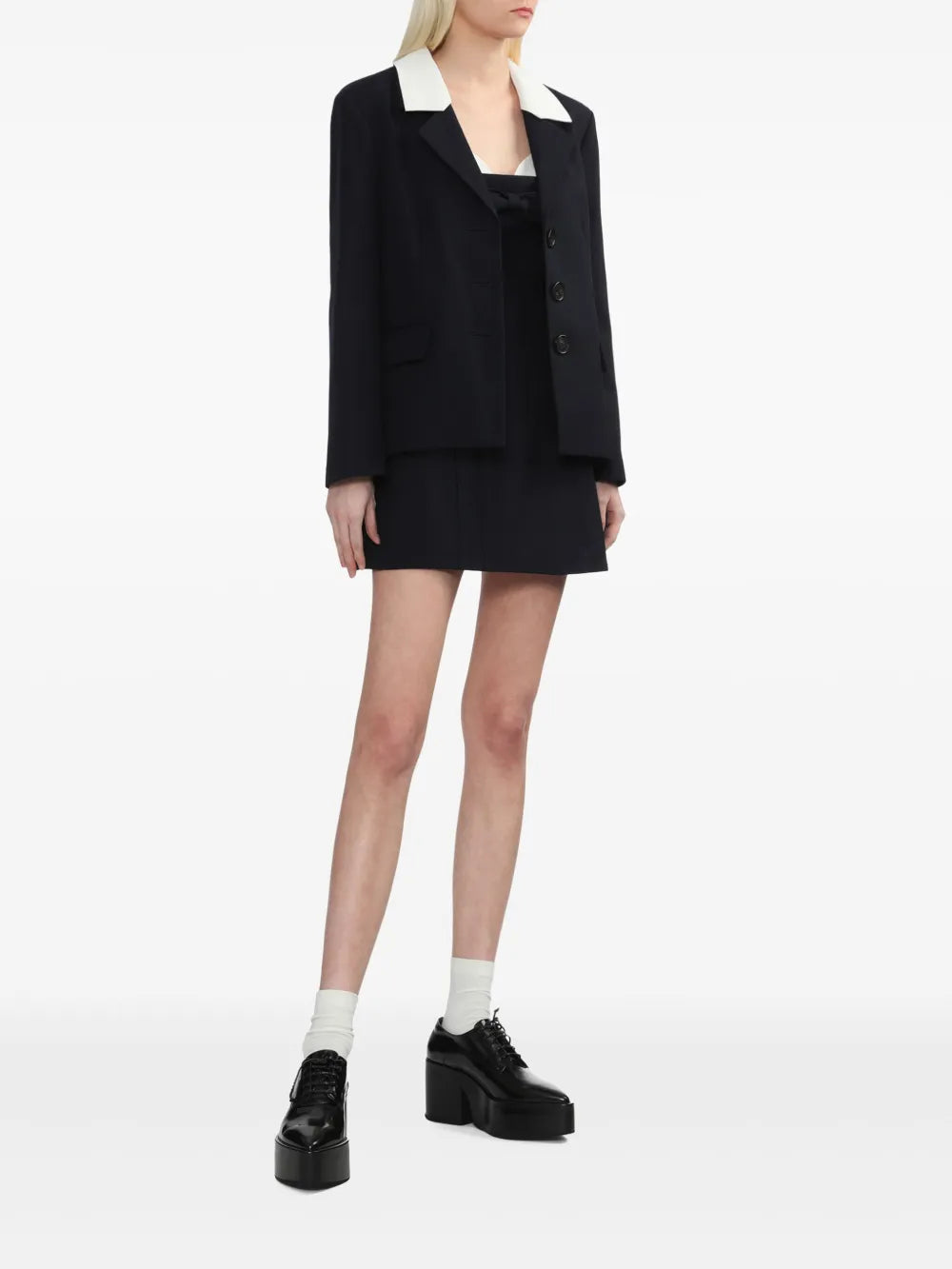 Contrasting-Lapels Jacket