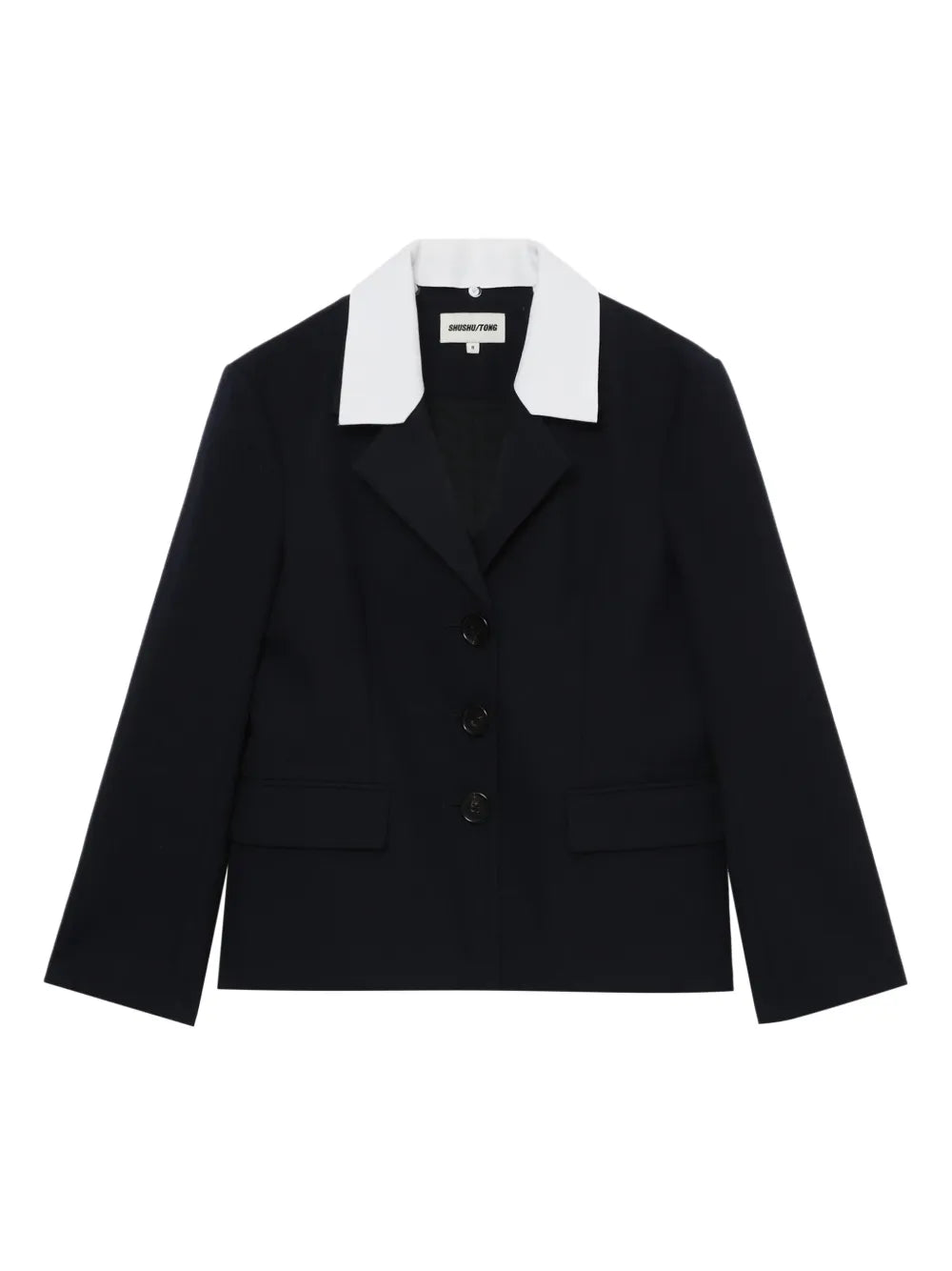 Contrasting-Lapels Jacket