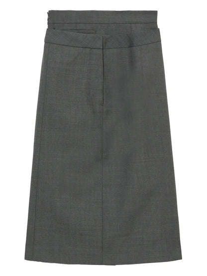 Layered-Details Midi Skirt