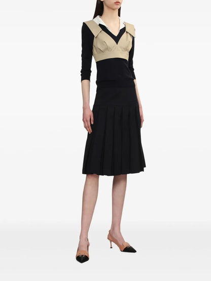 Contrasting-Collar Top