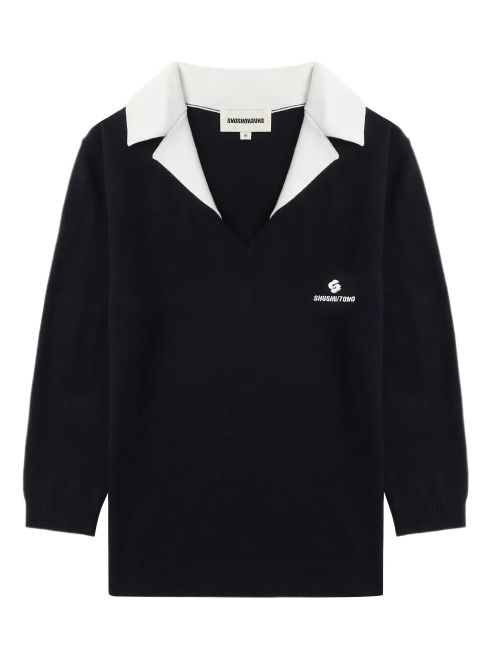 Contrasting-Collar Top